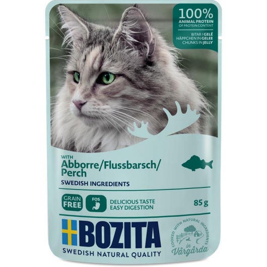 Bozita Pouch Häppchen in Gelee mit Flussbarsch 85g