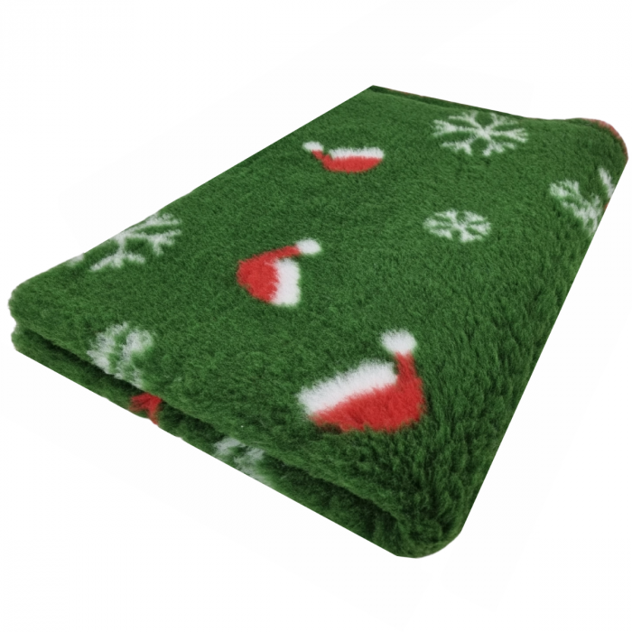 Vet Bed Santa Claus 100cm x 75cm Anti Rutsch Grün