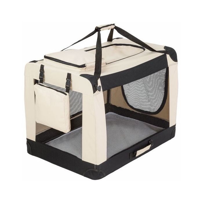 Hundetransportbox faltbar XL beige 91 x 64 x 64 cm