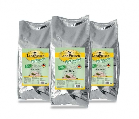 Landfleisch Softbrocken mit Huhn - 3 x 5 kg