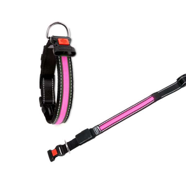 Karlie Flamingo oLED Halsband mit USB Ladegerät - Pink - 44 - 48 cm