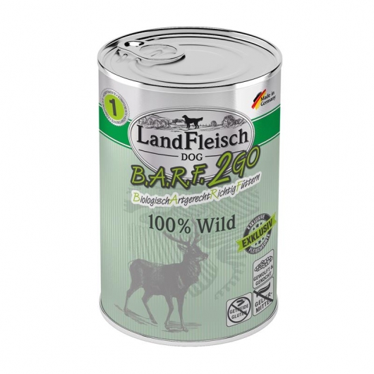 LandFleisch B.A.R.F.2GO Exklusiv 100% vom Wild 